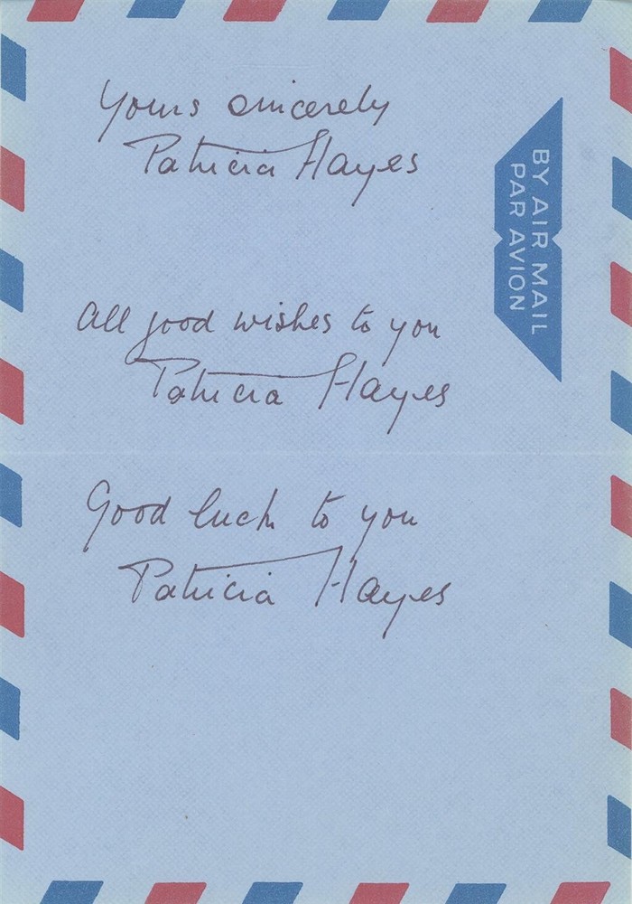 Patricia Hayes- Signed Envelope
