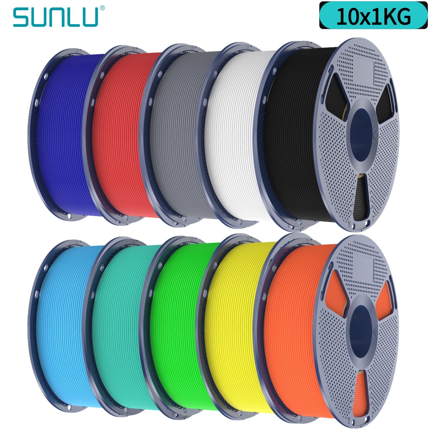 10×1KG SUNLU PLA Matte Meta PLA+ PETG SILK ABS TPU95A 1KG 3D Printer Filament