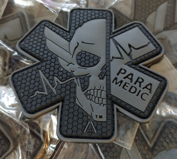SCULL PARA MEDIC 3D PVC PATCH - BLACK/GRAY