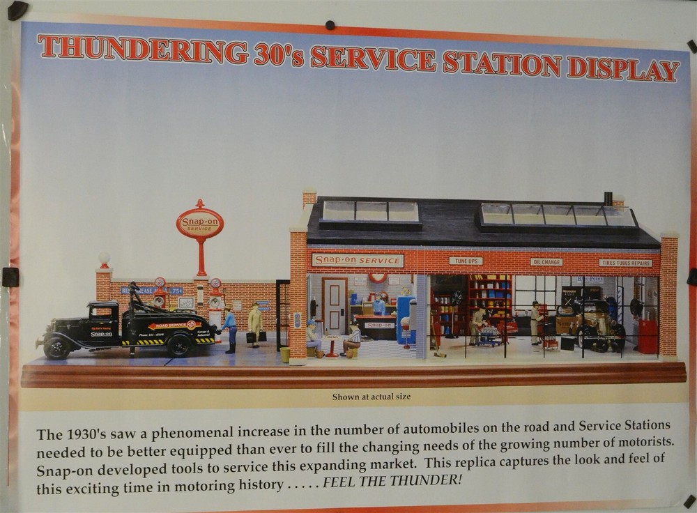 Snap-on Tools Advertising Poster Thundering 30's Service Station Display Vintage