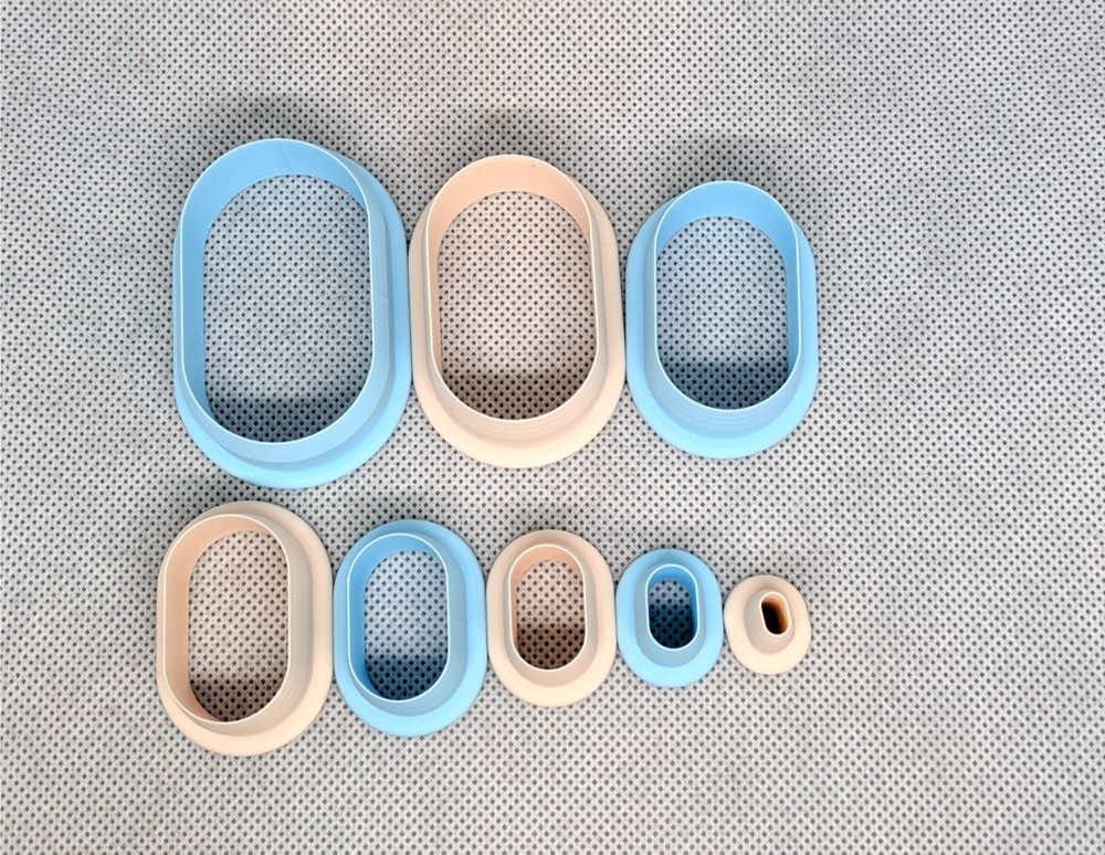 Oval Rectangle Clay Cutter Shape Set ~ Polymer Crafting Tool ~ Stackable Outline