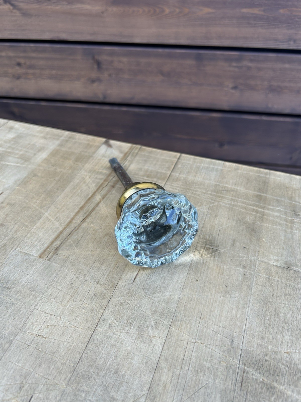 Vintage Brass Glass Door Knob w/bonus similar Matching Knob