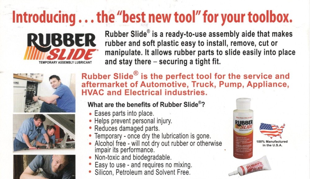 RUBBER SLIDE Temporary Assembly Lubricant