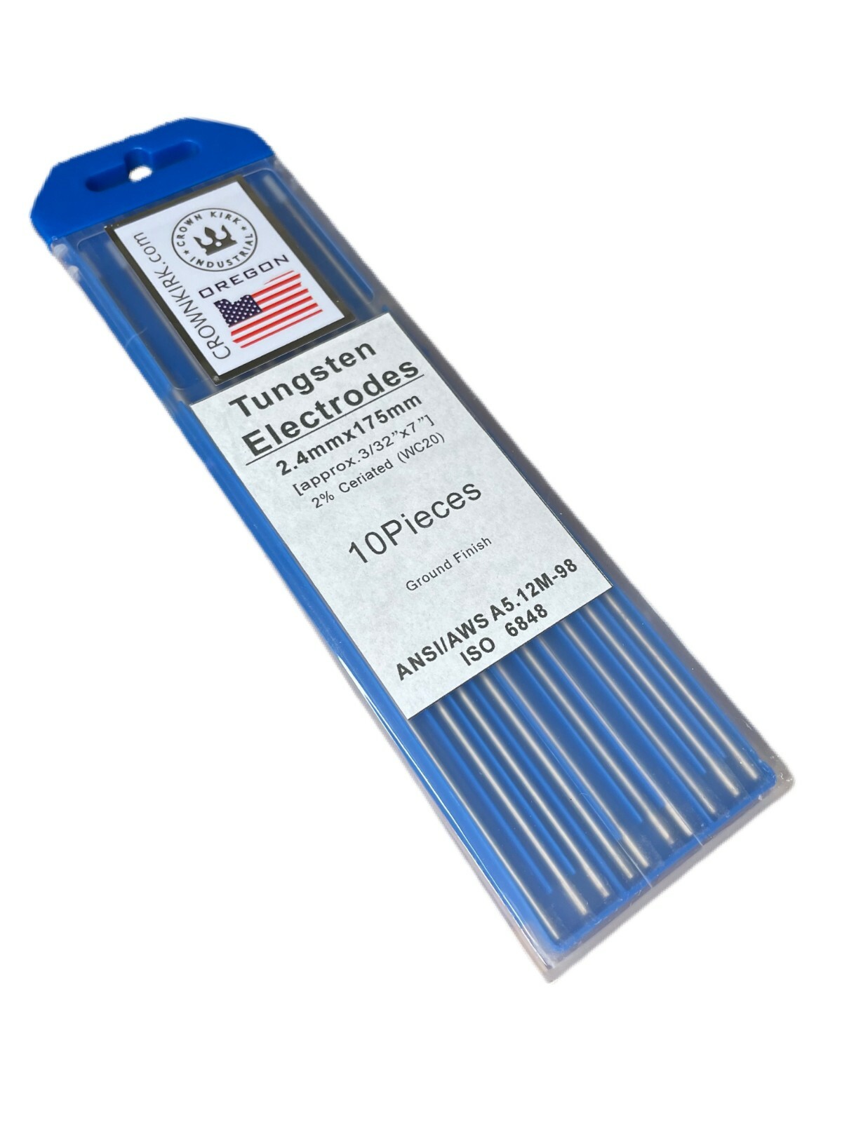 TIG Welding Tungsten Rod Electrodes 2% Ceriated (Grey, WC20) 10 Pack