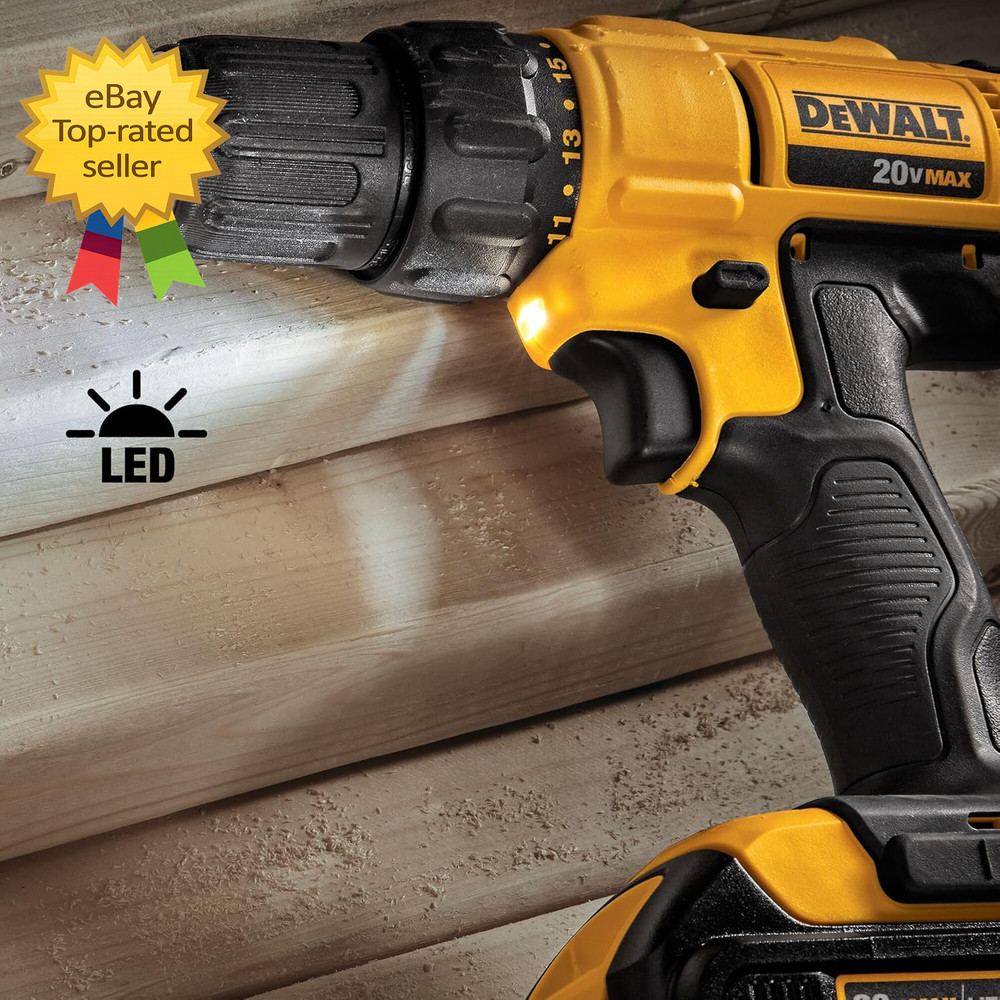 20V MAX Cordless Drill and Impact Driver Power Tool Combo Kit Includes 2 Batte