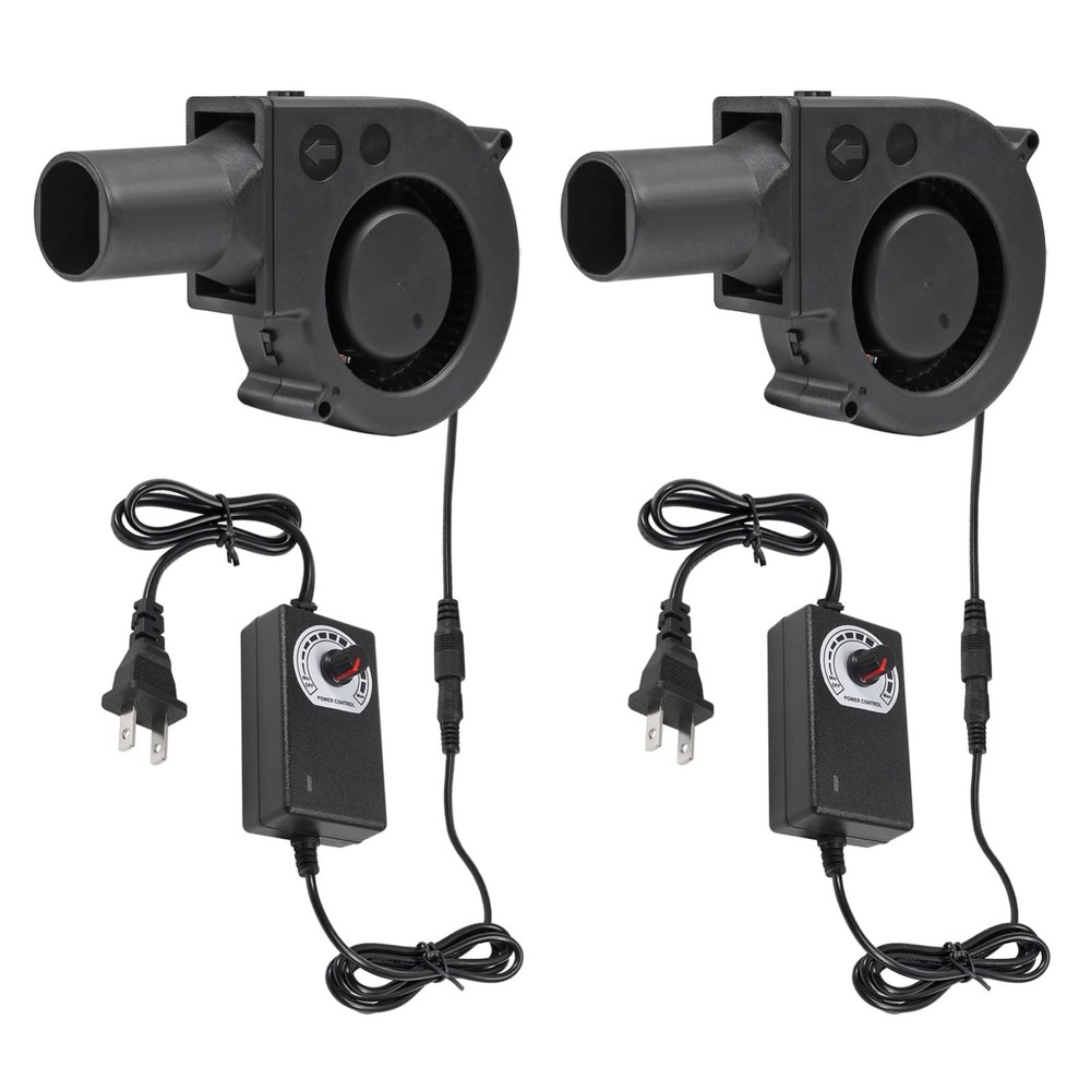 2Pcs 97mm BBQ Fan Blower 12V with Variable Speed Controller for Quick Charcoal S