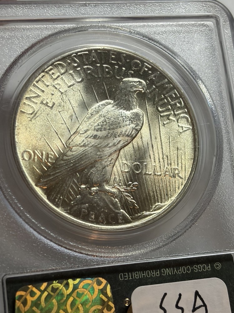 1925 PEACE SILVER DOLLAR PCGS MS64 OGH BLAST WHITE