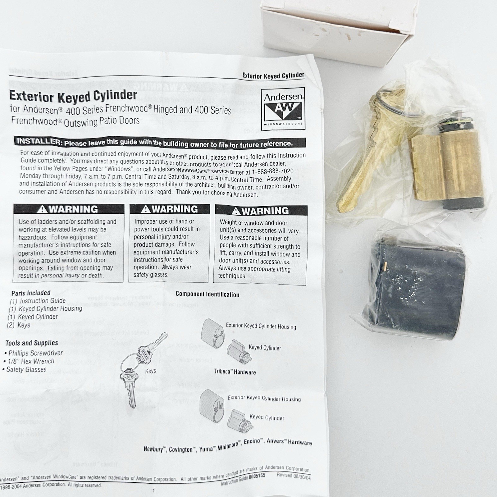 Anderson Hinged Patio Door Keyed Lock Assembly Oil Rubbed Bronze 2579752 NOS