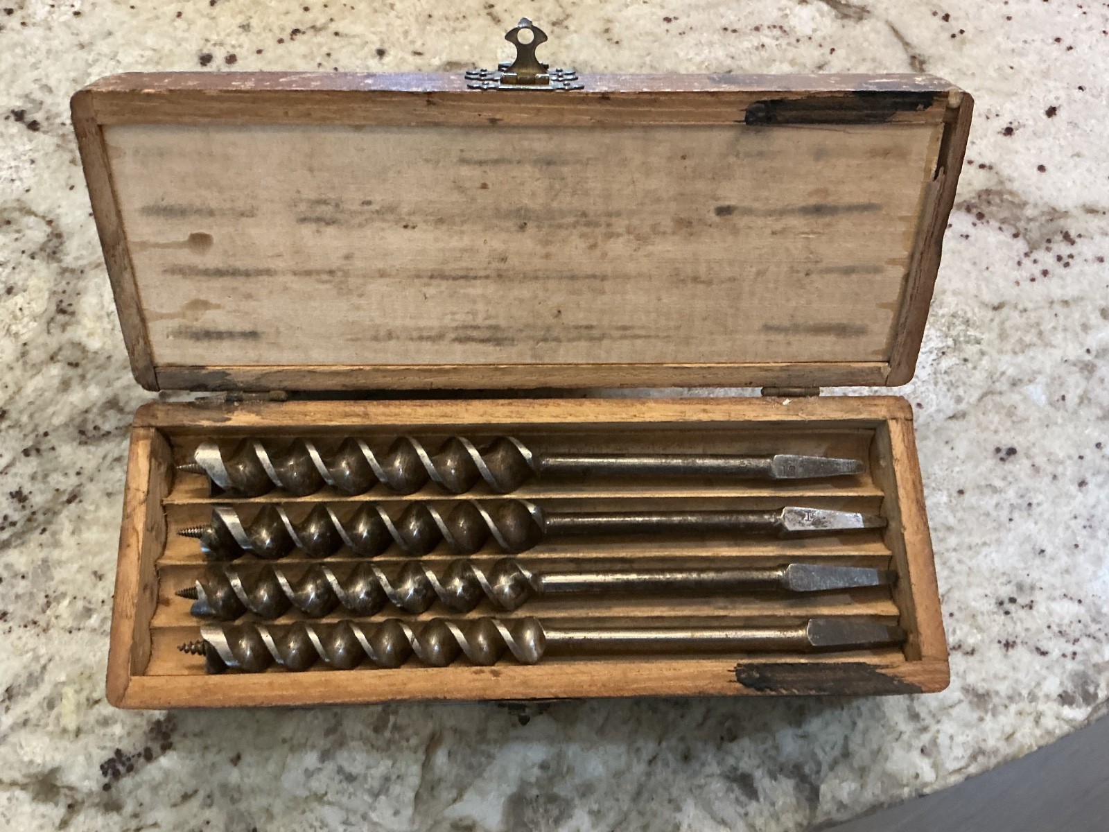 Russell Jennings 13-Piece Auger Bit Set with Box Pre-Stanley. Chester Conn Set