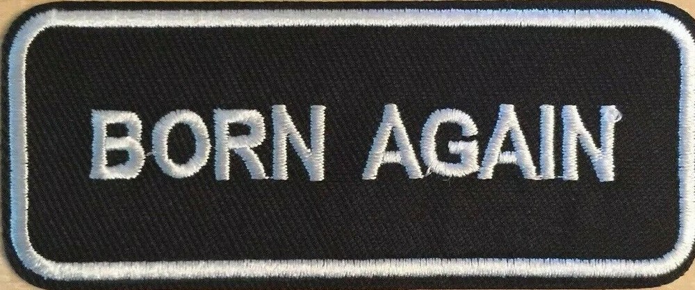 Born Again Biker Patch Christian Harley Jesus Tab Patch