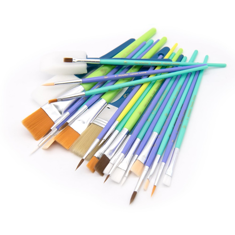Hello Hobby Assorted Craft Paint Brush Set, 25pcs