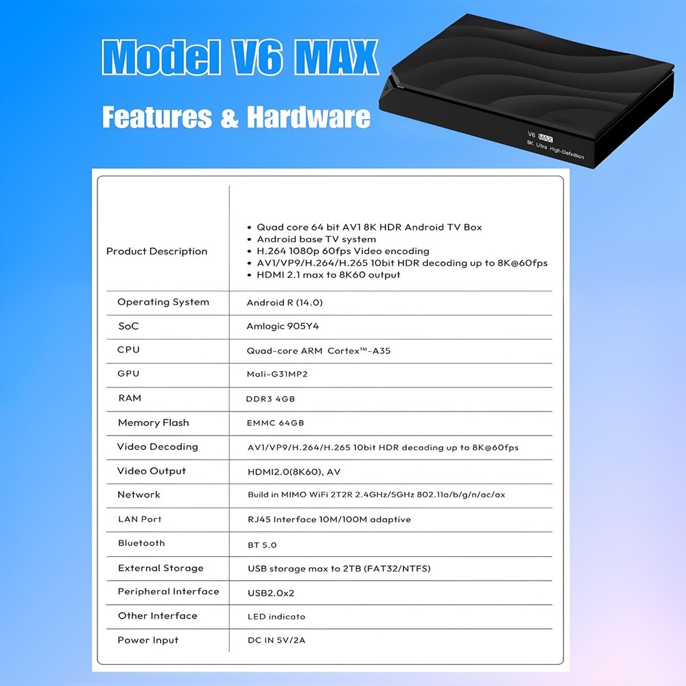 vSeeBox V6 Max Android Streaming Box – Authorized, Fast Same-Day Ship