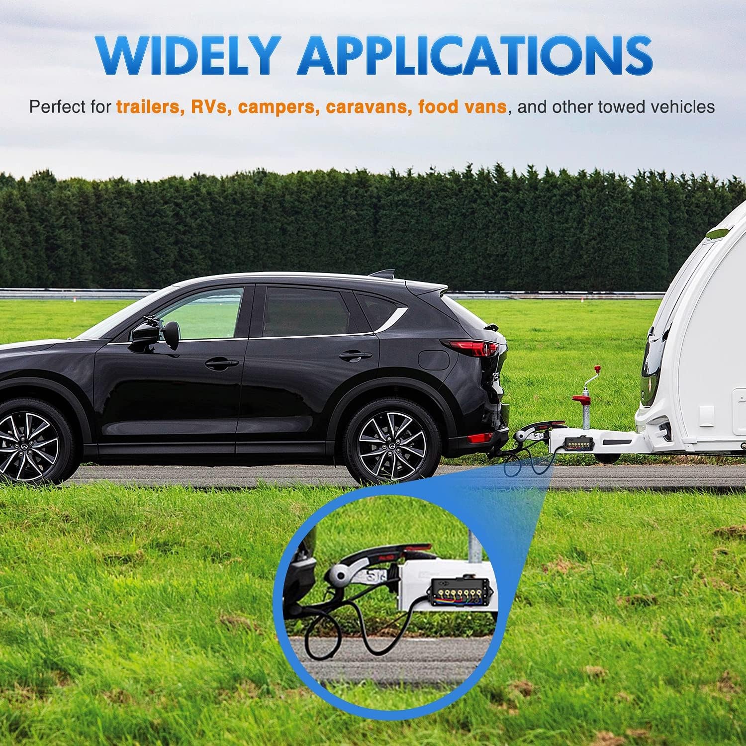 7-Way Trailer Plug 7 Pin Trailer Weatherproof Trailer Wiring Harness Connector