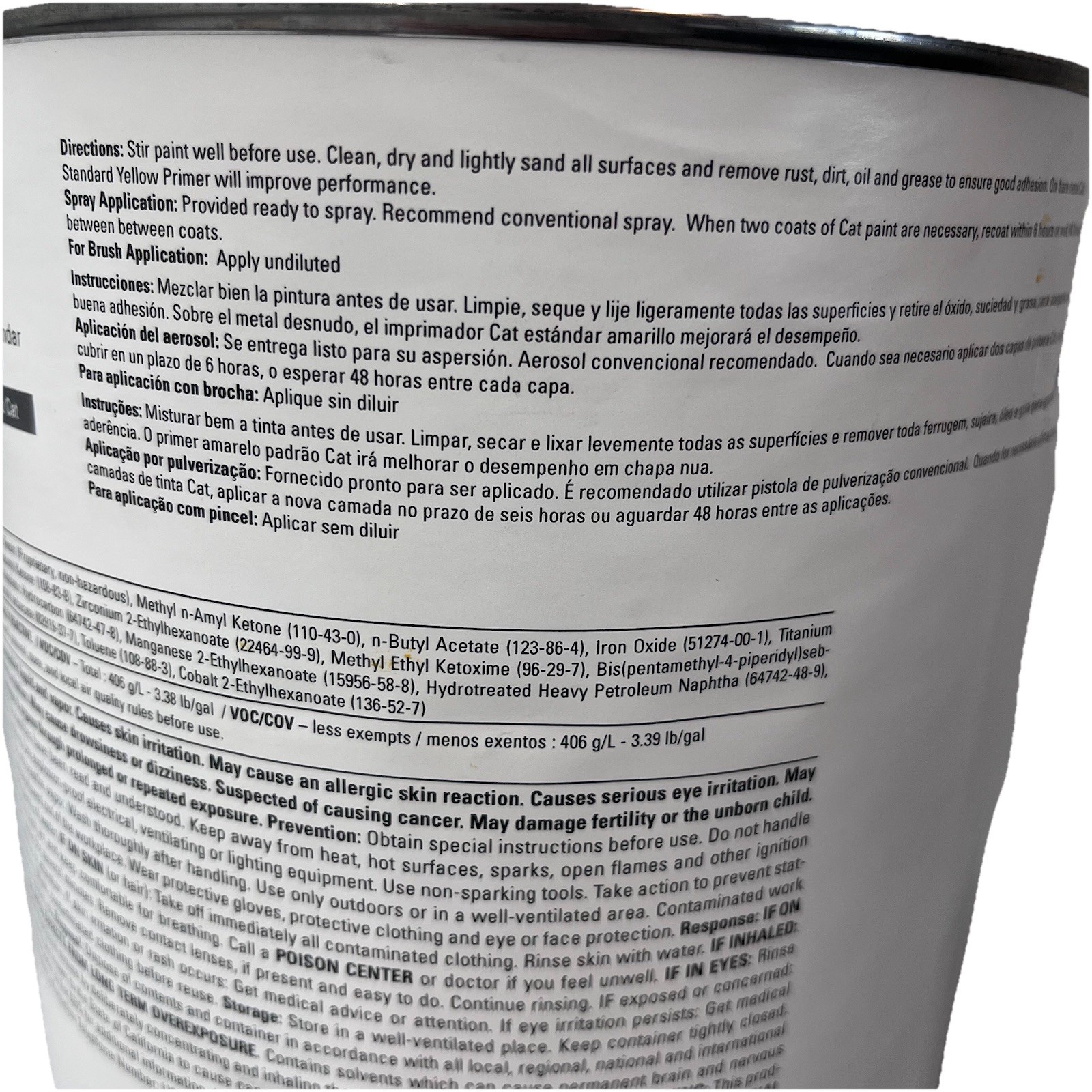 Genuine Cat Yellow Topcoat 1 Gallon 590-0198 Caterpillar Equipment Paint Amarelo