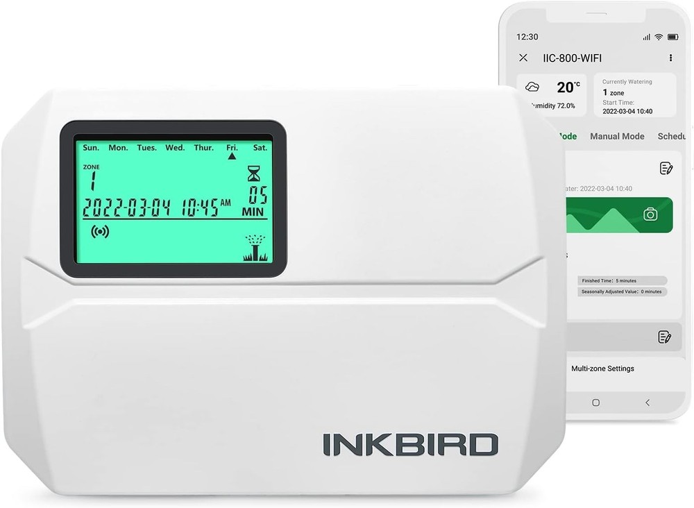 INKBIRD 8-Zone Lawn Sprinkler Controller System Watering Control 4 Cyclic Option