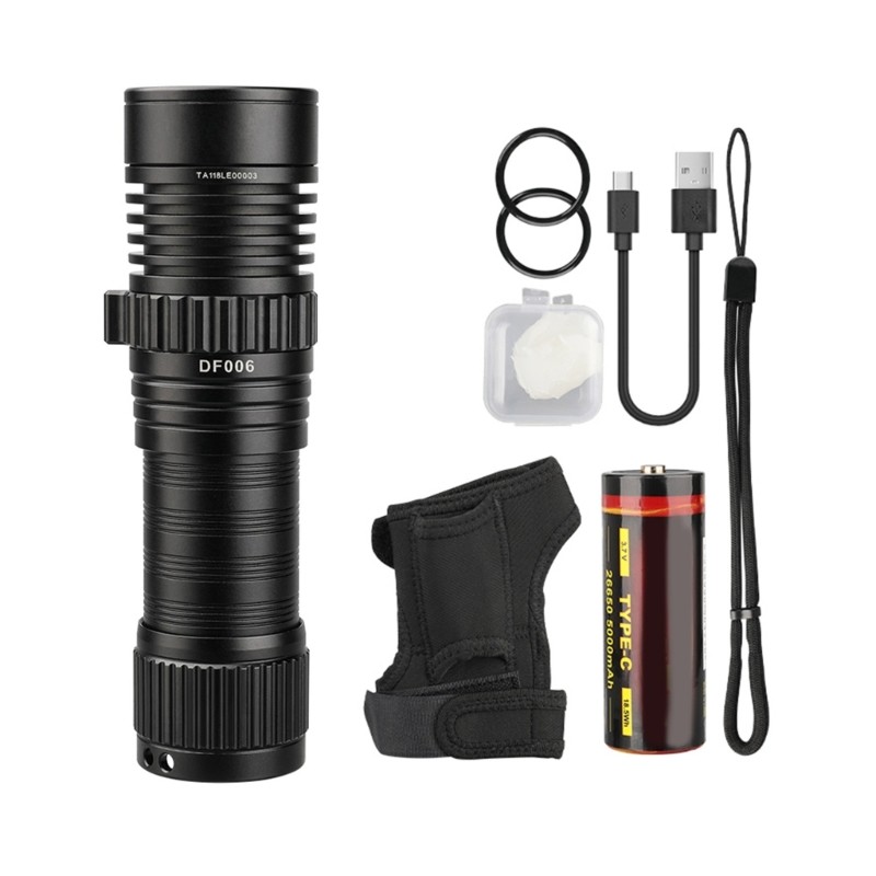 Professional Diving Flashlight Underwater Flashlight Dive Light Waterproof