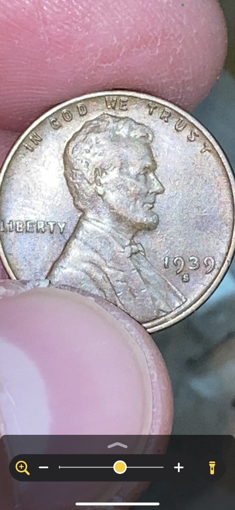1939 S Wheat penny “L” Error, Rim Error