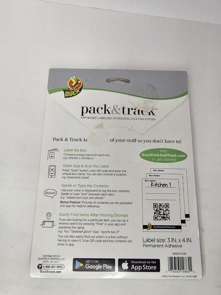 Duck Brand Pack & Track App-Based Labeling System, 40 Labels PLEASE READ