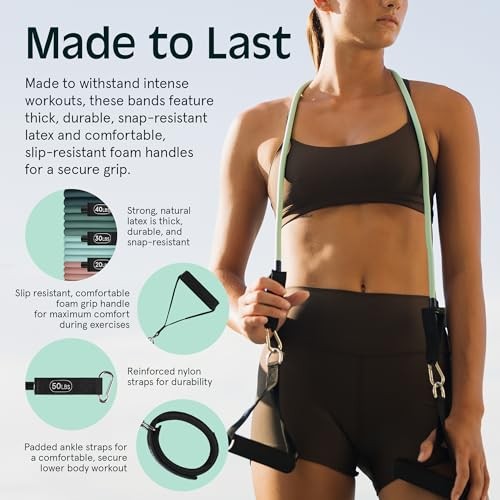 Train Resistance Bands Set for Working Out - 5 Stackable Bands, Smoothie