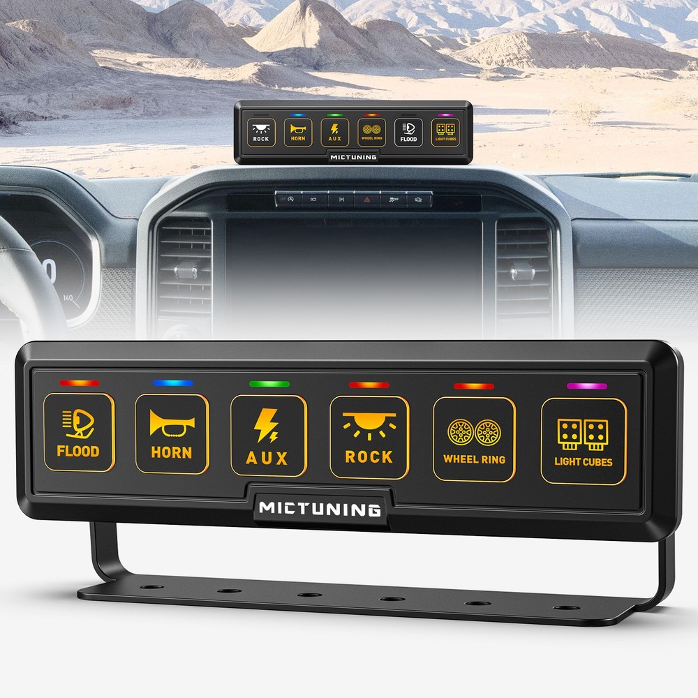 BB60 Wireless 6 Gang Switch Panel, Auxiliary LED Light Bar Switch Remote Control