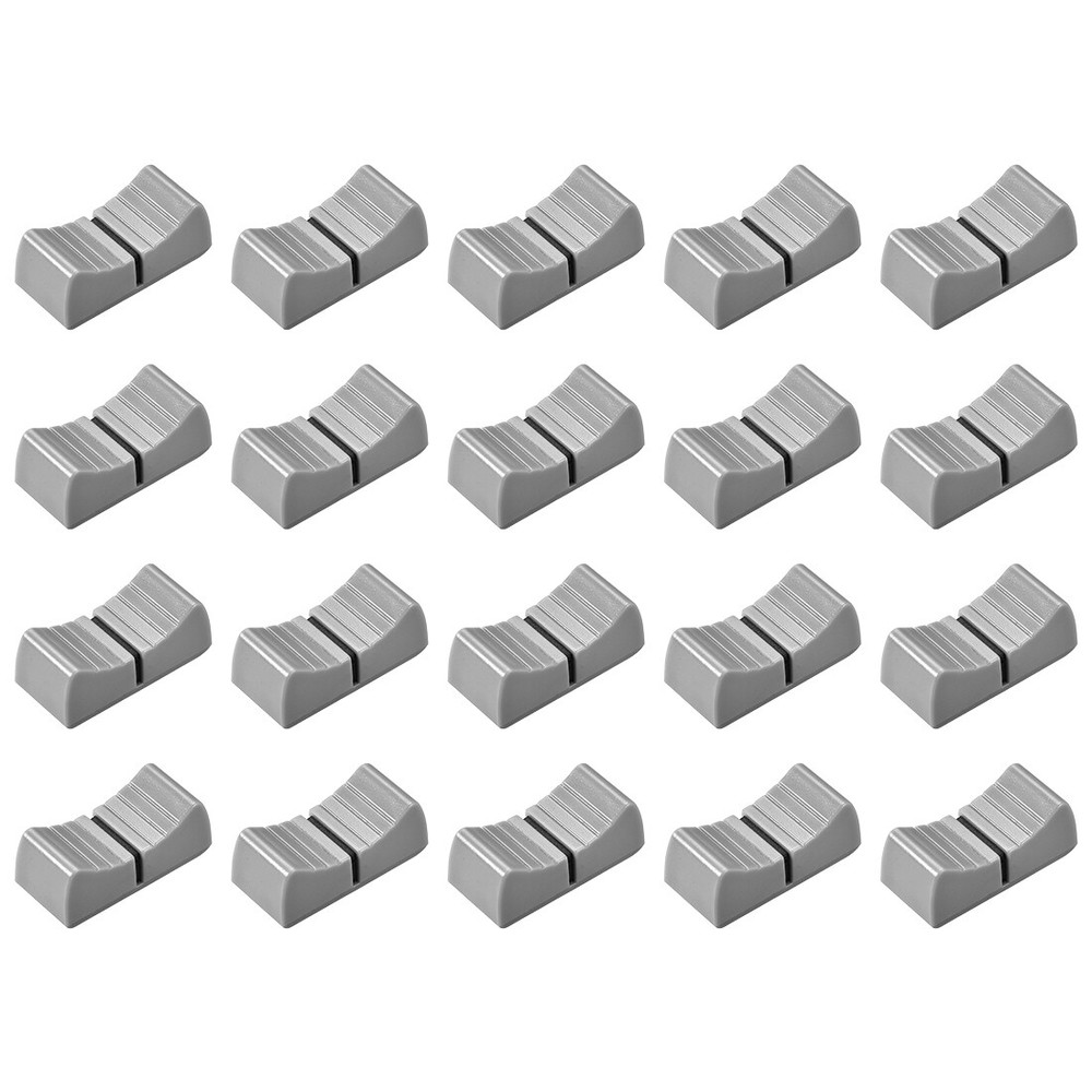 20pcs Console Mixer Slider Fader Knobs Replacement for Potentiometer Gray