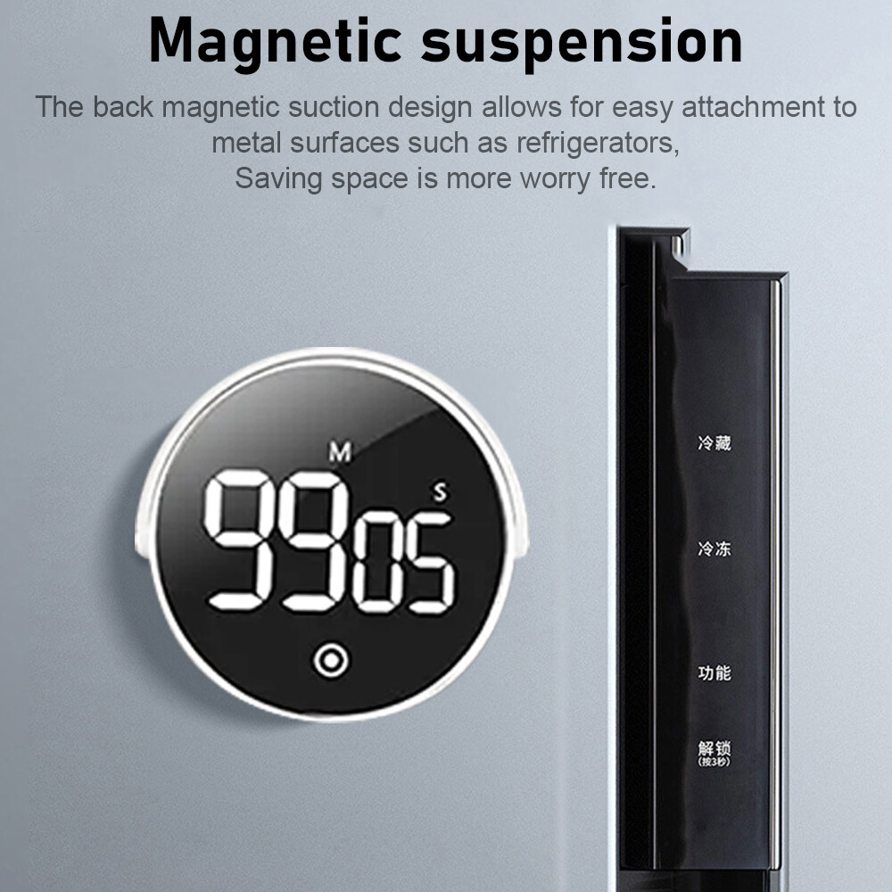 Digital Kitchen Timer - Magnetic Countdown Countup Timer with Large LED Display