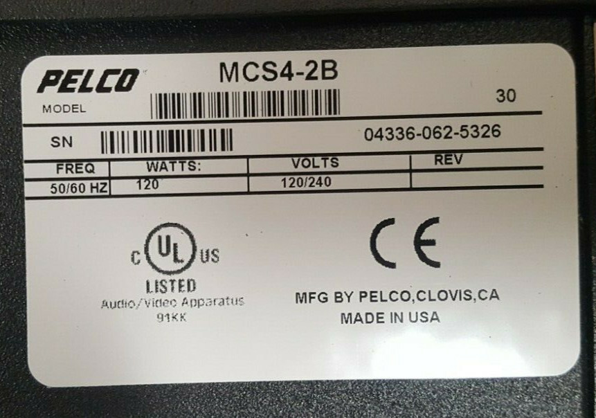 Pelco MCS4-2B Master Power Supply