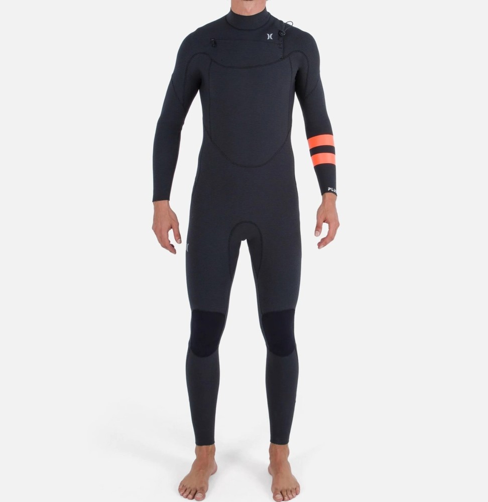 HURLEY Men's 3/2 ADVANTAGE PLUS Chest-Zip Wetsuit - Black/Graphite - Medium -NWT