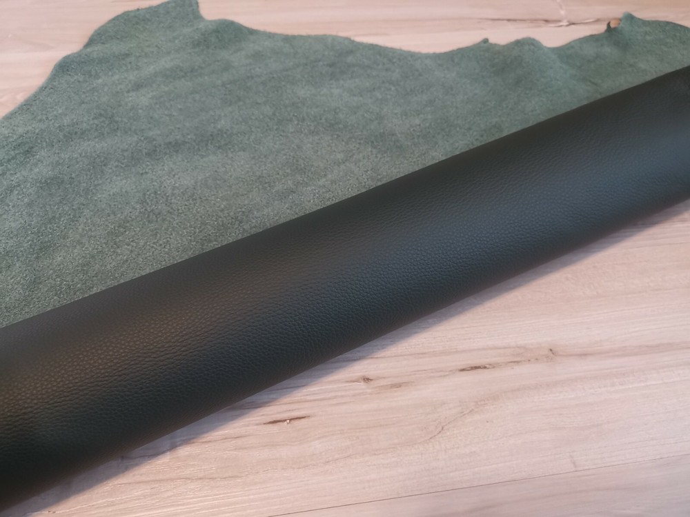 4-5oz PINE GREEN NAPPA SOFT PEBBLED GRAIN MATTE LEATHER HIDE PANEL,SHEET,SQUARE