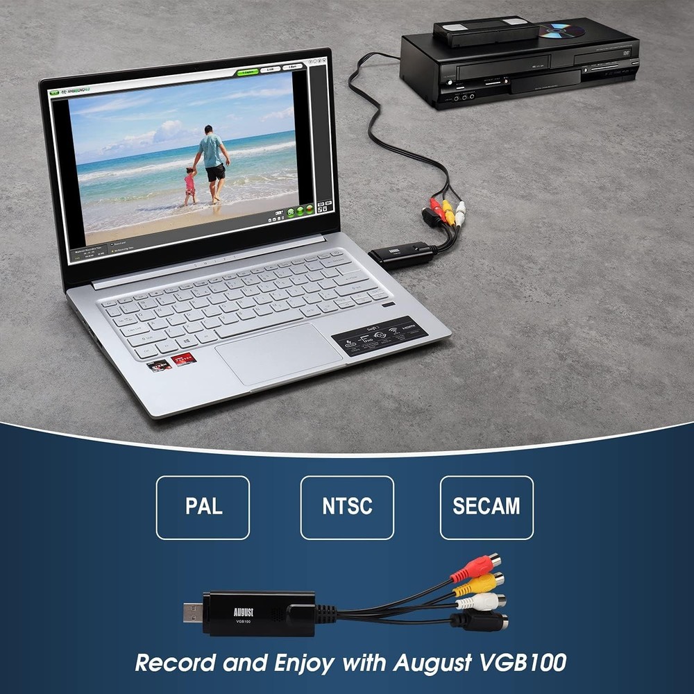 Digitize VHS Tapes Effortlessly – USB 2.0 Video Capture Device for Windows