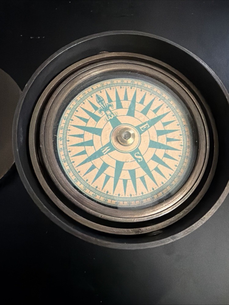 Antique Brass 2.5 Inch Drum Compass