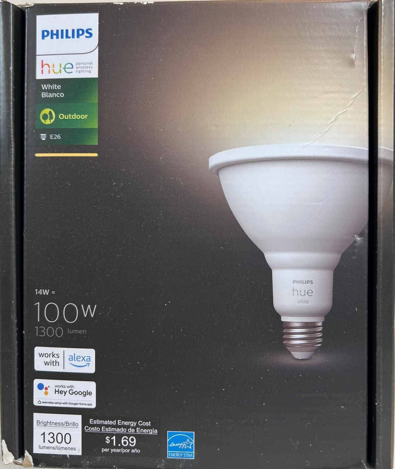 Philips PAR38 White LED Dimmable Smart Wireless FloodLight Bulb -FREE S/H