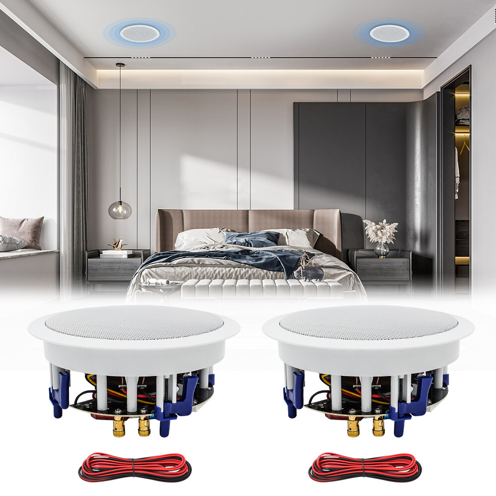 Herdio 6.5" 320W Bluetooth Ceiling Speakers 2-Way Flush Mount Wall