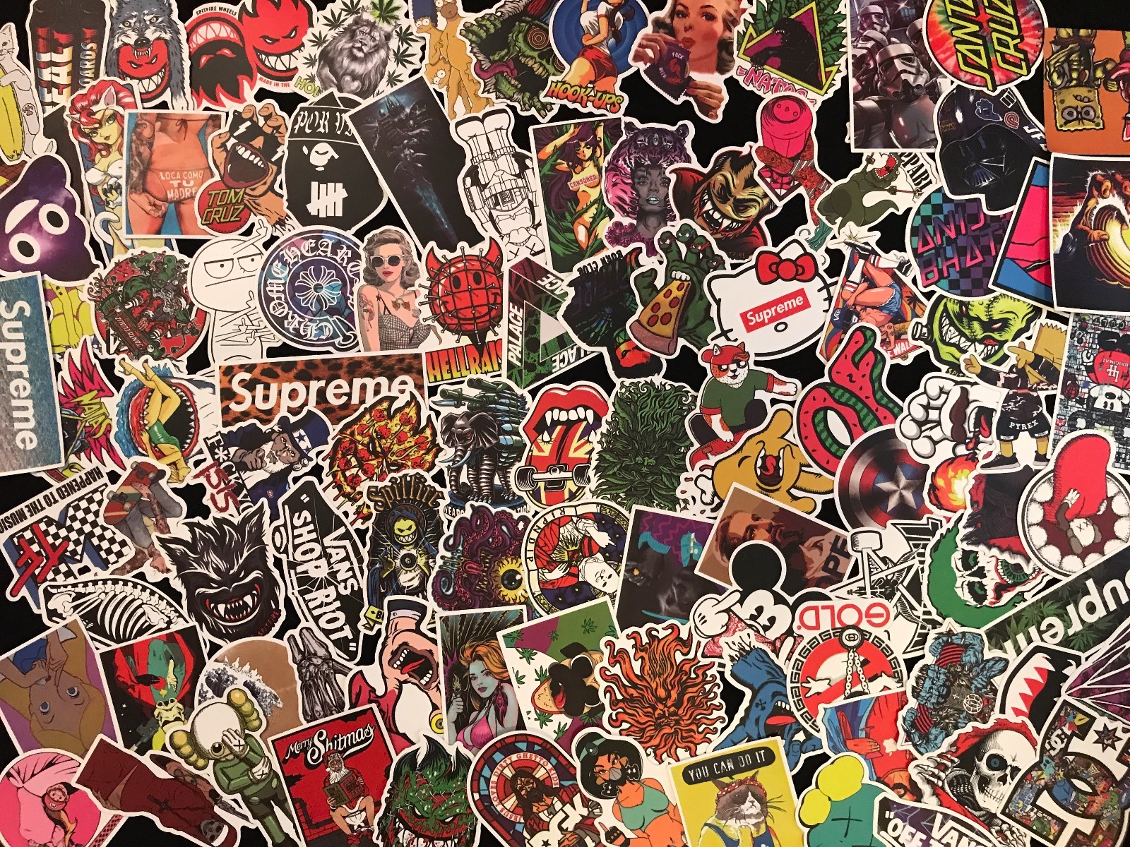 300 Random Skateboard Stickers bomb Vinyl Laptop Luggage Decals Dope Sticker Lot