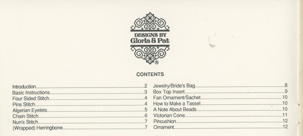 Gloria & Pat Pulled Thread Lesson for Beginners Embroidery Pattern Booklet