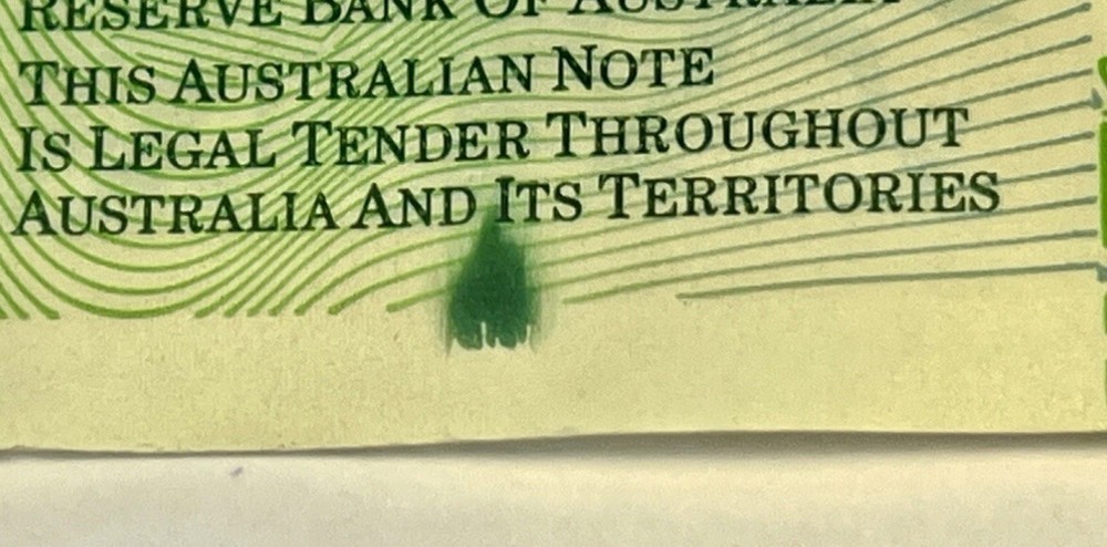 Very Rare,Print Error 1999 $100 Note , MacFarlane/Evans Print Error .