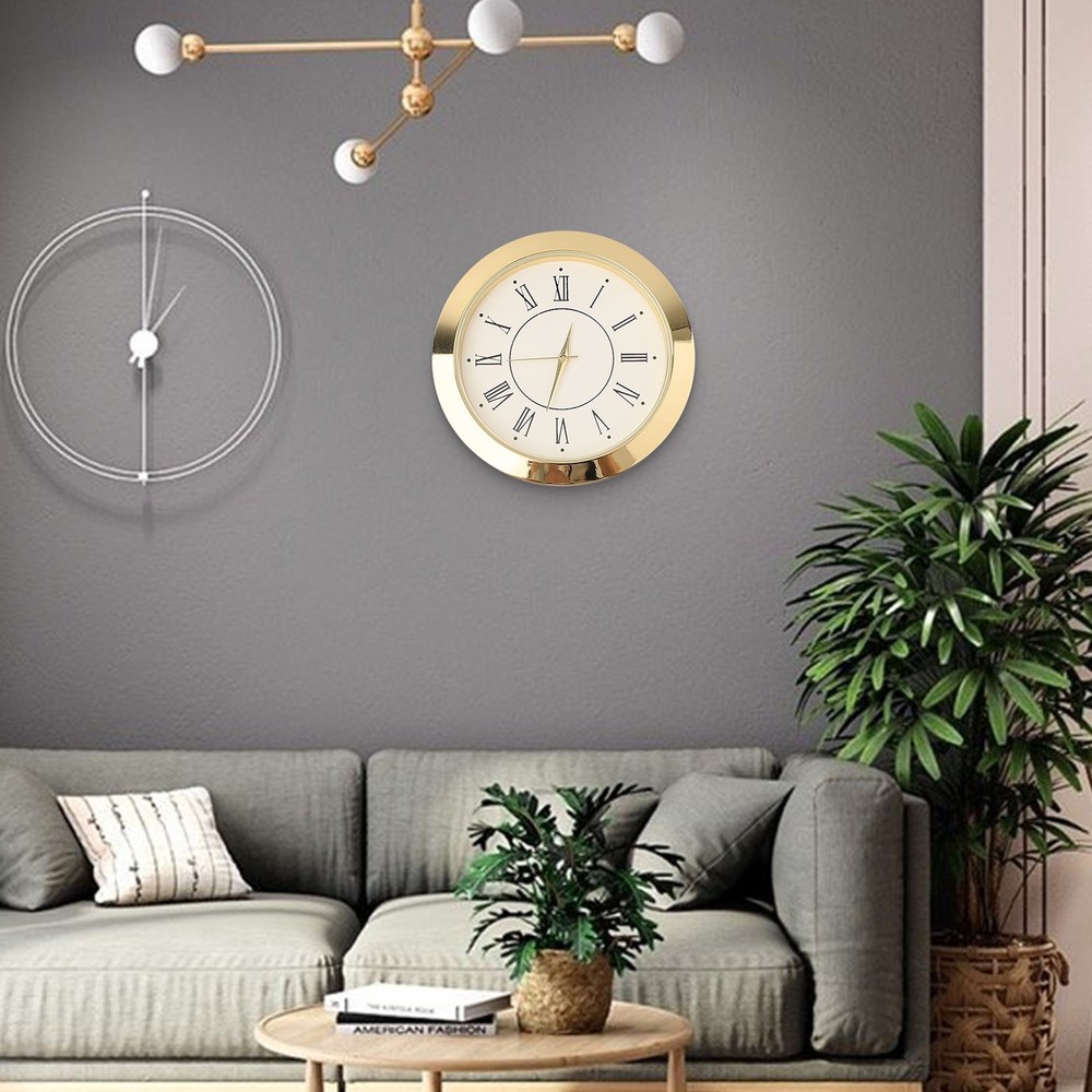 55mm Round Quartz Clock Insert for MINI Clock Movement Elegant Gold/Silver