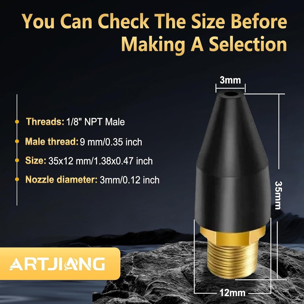 Quality 8PCS Black Air Tool Nozzle Tips - Efficient & Durable