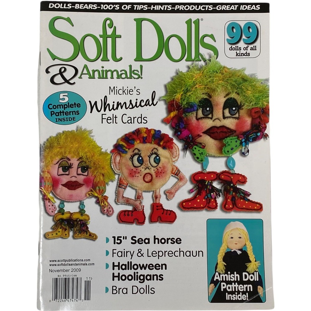 2009 Soft Dolls & Animals Magazine - With Pullout Pattern - 11 ’09 Halloween