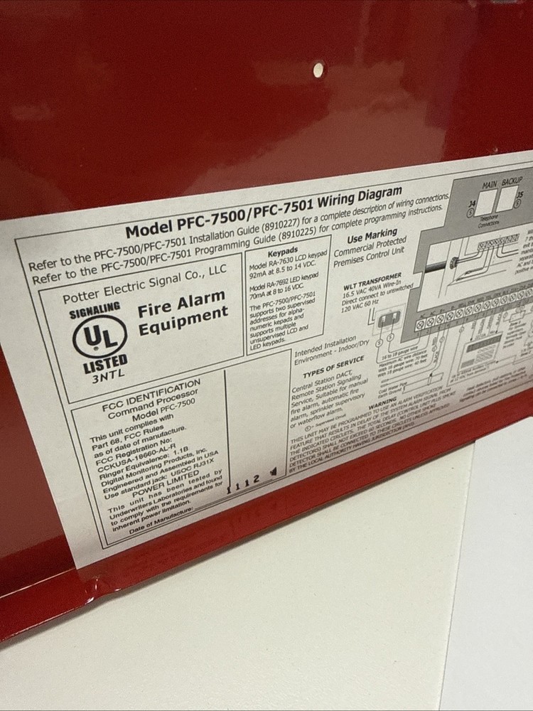 POTTER PFC-7500 Fire Alarm Communicator Fire Alarm system