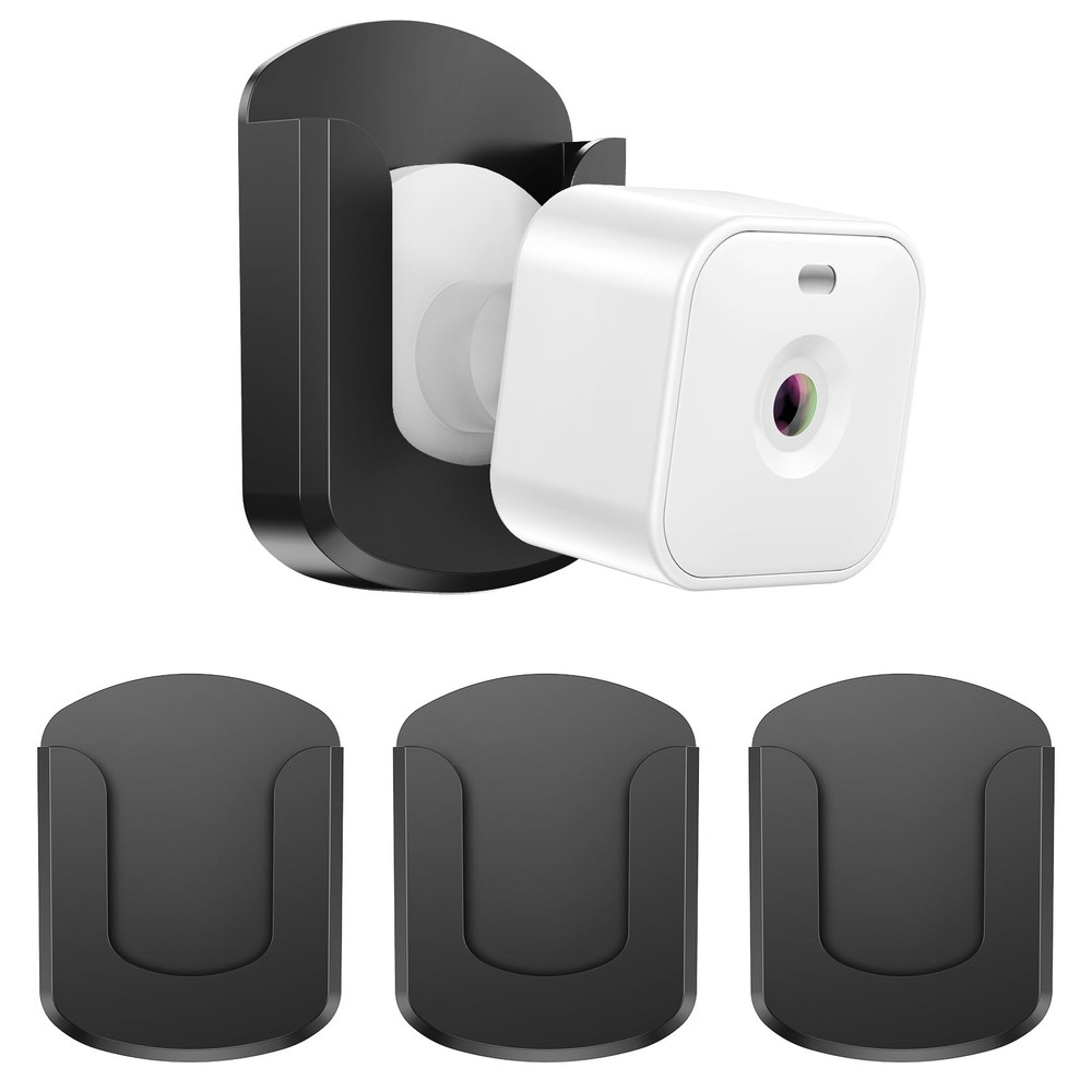 3 Pack Blink Camera No Drilling Screws Wall Mount Bracket, Adhesive Black