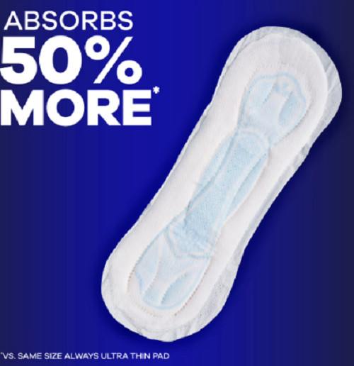 Always Maxi Pads without Wings, Size 4, Overnight Absorbency, 28 count