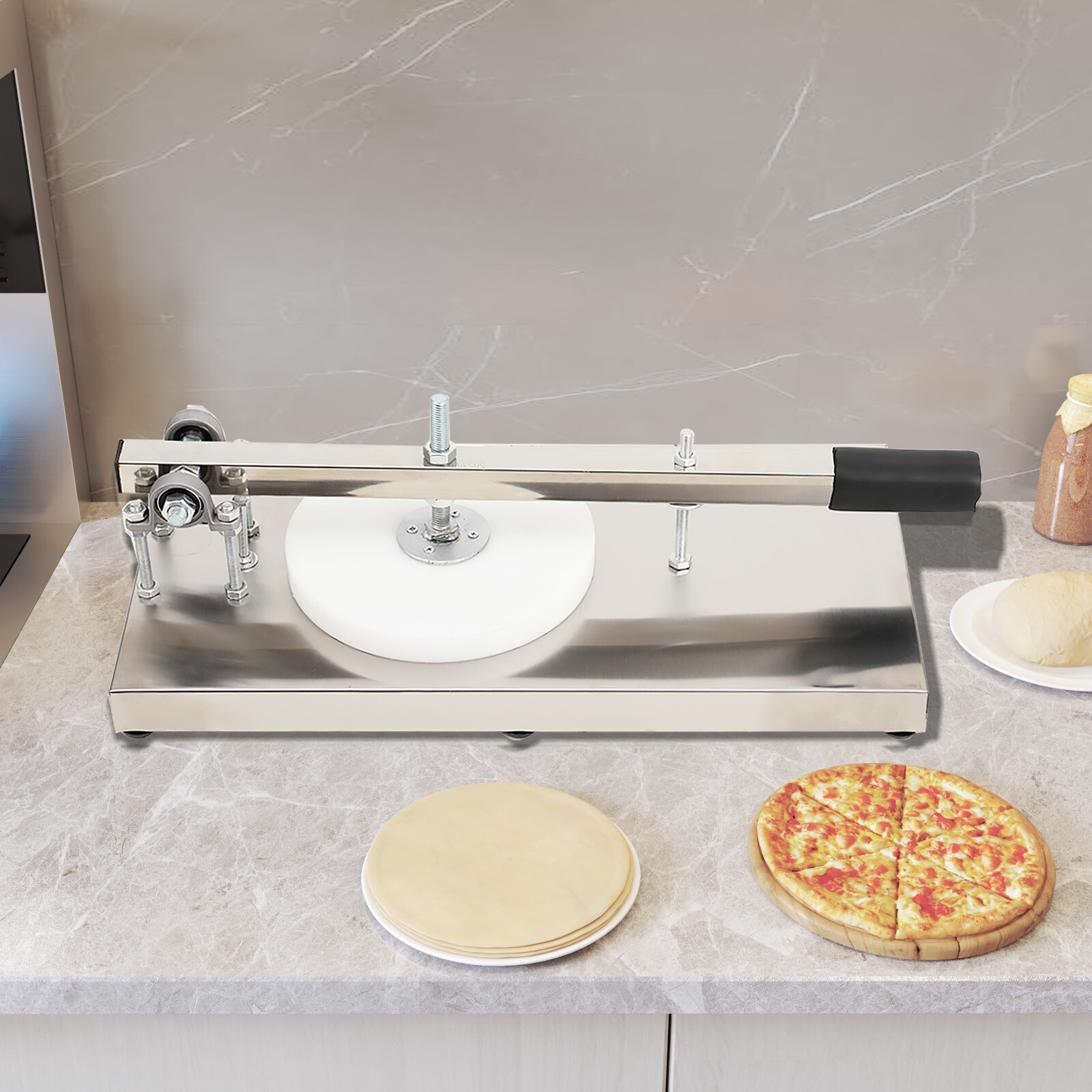 Manual Pizza Dough Press Machine 20cm Stainless Steel Commercial Cake Press