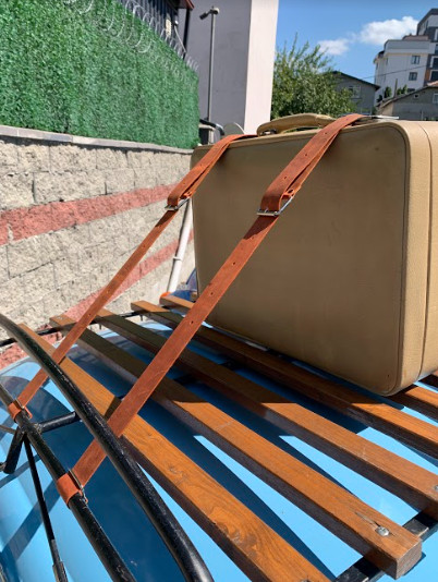 Genuine Leather Luggage Rack Straps Trunk rack straps for Vintage Cars Red