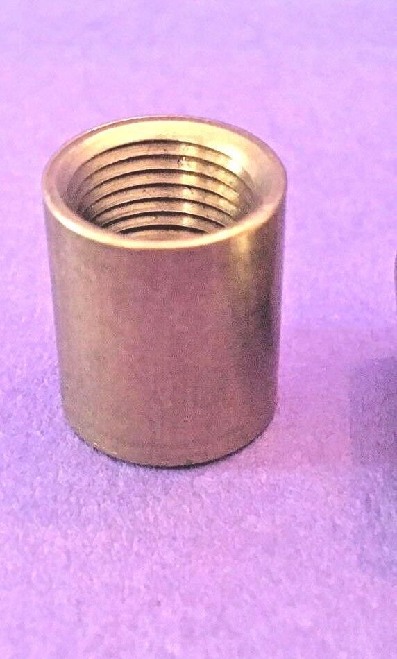 Solid Brass Barrel Coupling 5/8" tall UNFINISHED BRASS 1/8 IPS (3/8") LAMP PART