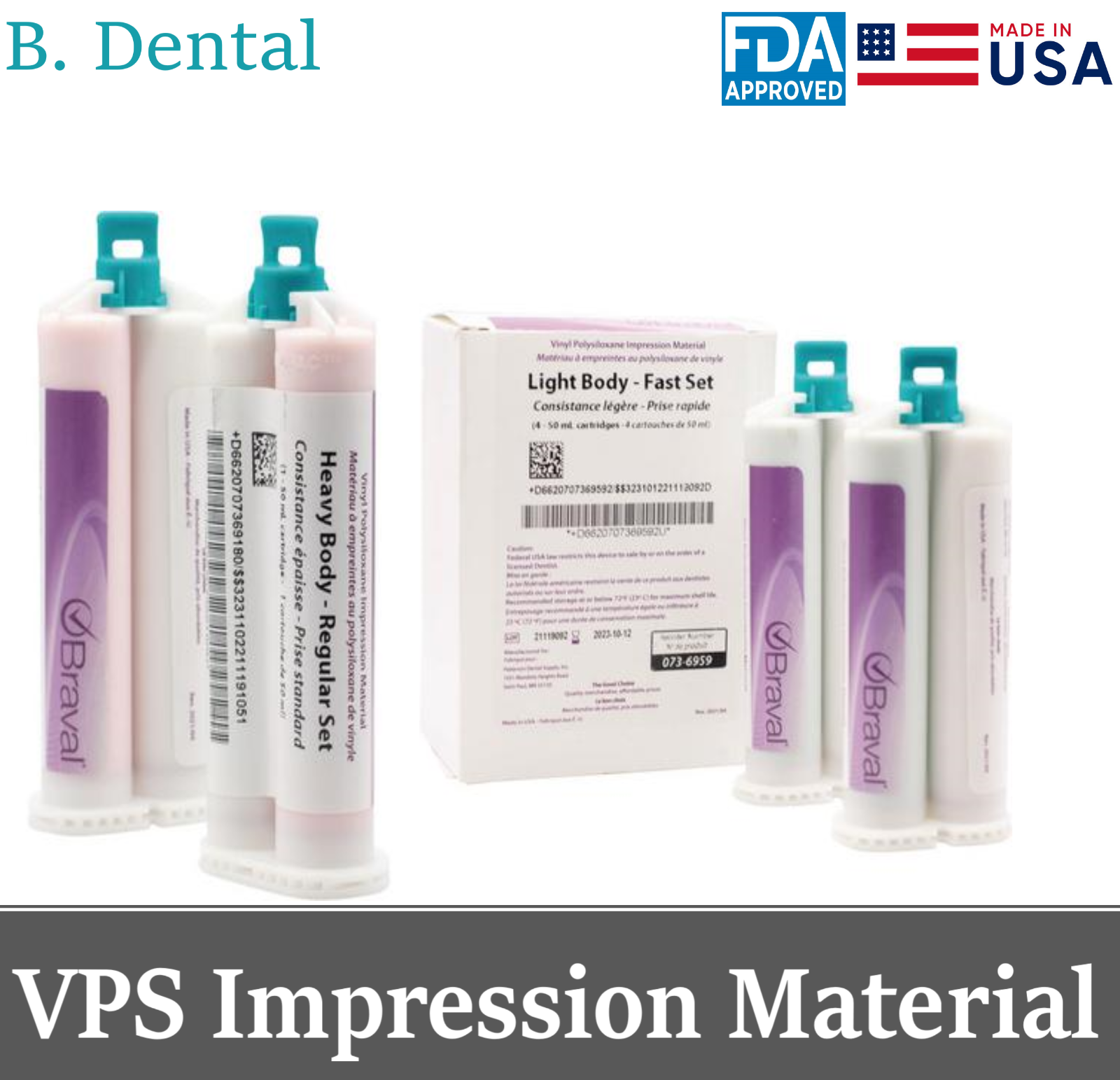 Dental VPS Impression Material Light/Medium Body / Heavy Body - Fast/Regular Set