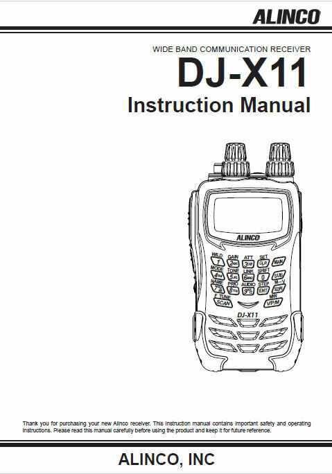 ALINCO DJ-X11 INSTRUCTION MANUAL