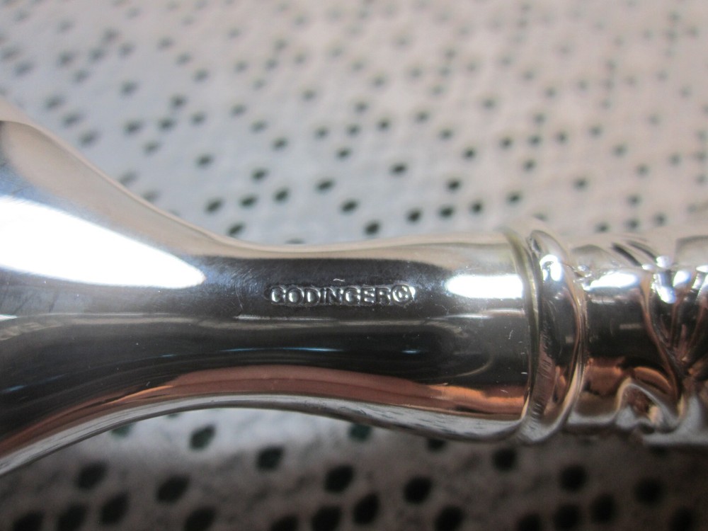 Neiman Marcus Silver Plate 2 Piece Ruby Red Handle Godinger Serving Spoon Fork