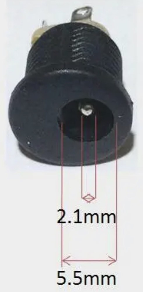 DC Power Jack Female Socket Barrel Connector - Panel Mount - 5.5 x 2.1mm