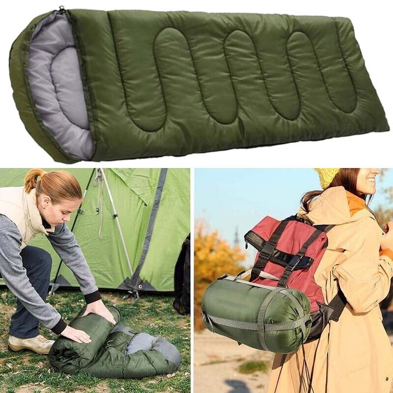 2PCS Thick Adult Cold Weather Sleeping Bag For Big & Tall Waterproof Winter Bags